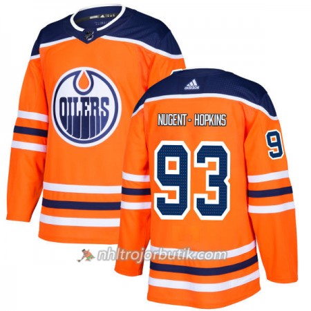 Män Ishockey Edmonton Oilers Tröja Ryan Nugent-Hopkins 93 Adidas 2017-2018 Orange Authentic
